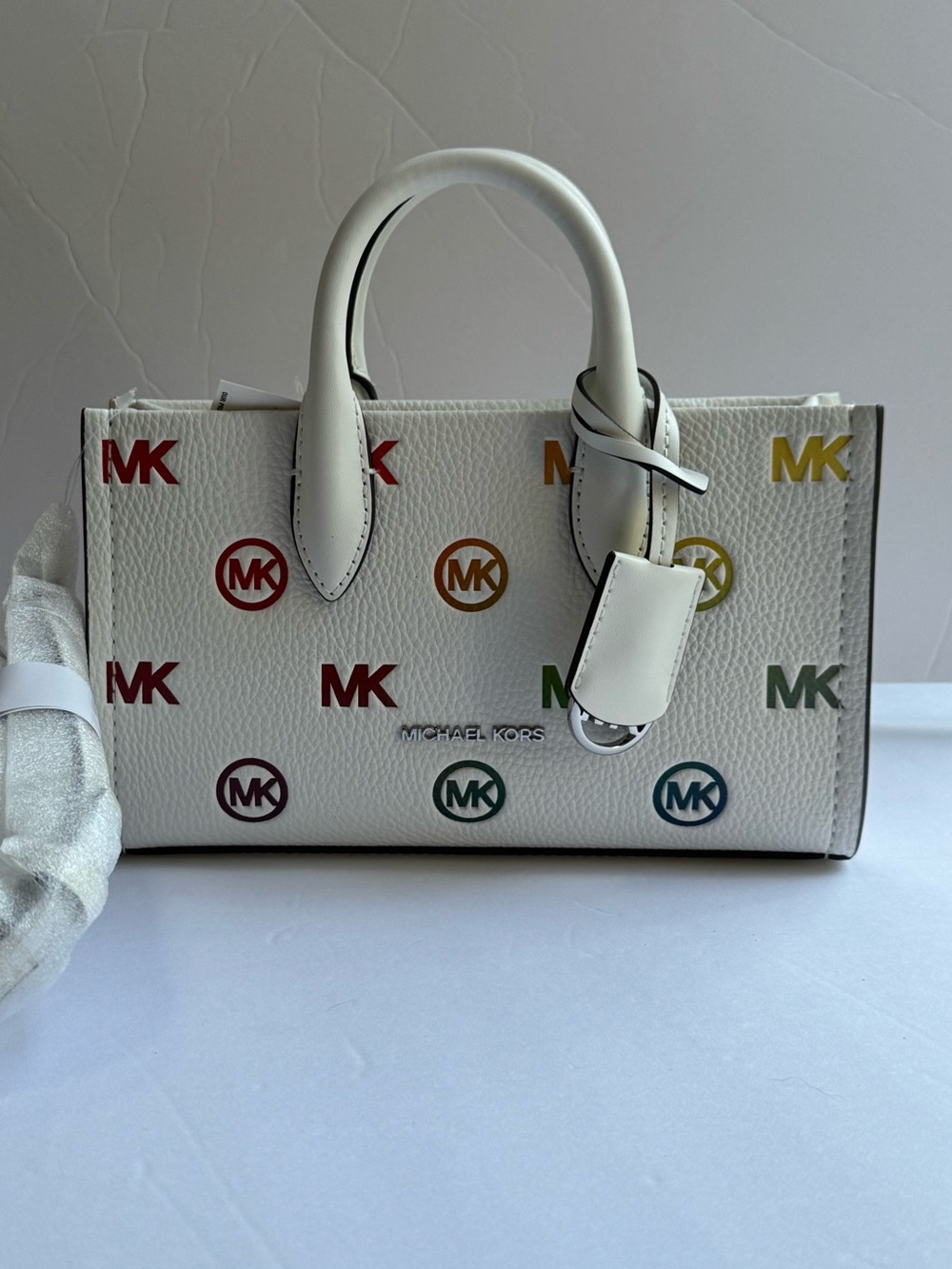 Michael Kors Mirella Optic White Small satchel/crossbody, new. NWT
